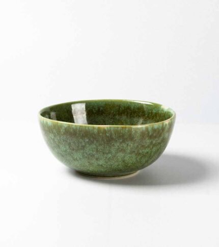 Bol artesanal verde glaseado
