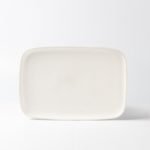 Fuente de ceramica rectangular blanca