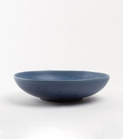 Plato de ceramica artesanal hondo azul electrico