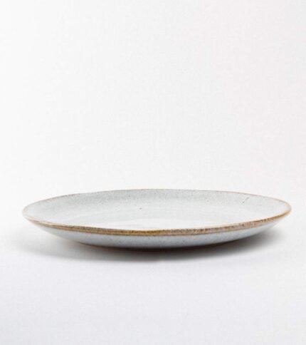 PLato llano de ceramica Beis Jaspeado