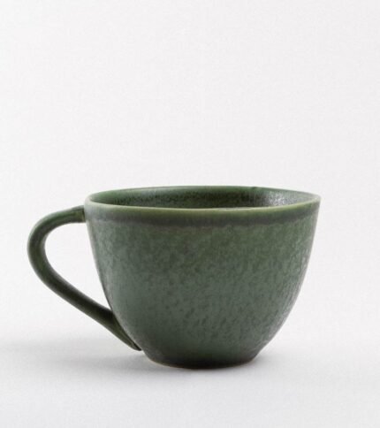 Taza ceramica artesanal verde