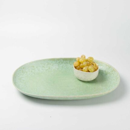 Fuente ovalada Verde