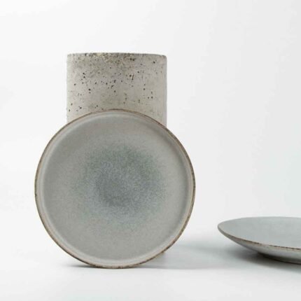 Plato postre gris rustico Terracota